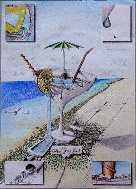 Cocktail Island Hotel (pencil and softcolor pastels, 42x59cm), 2007